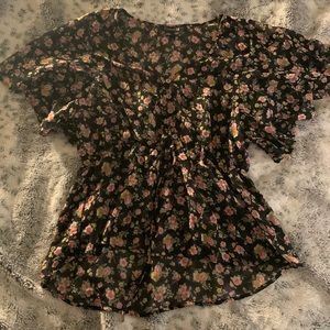 Forever 21 - Size Large - sheer, black and pink blouse